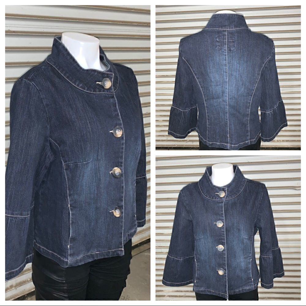 Laugh A Little Jean jacket bell wrist size Large